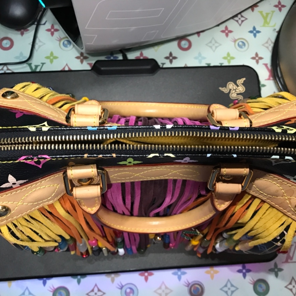 Murakami x Vuitton vintage fringe black multicolor speedy bag. EUC - Picture 6 of 15